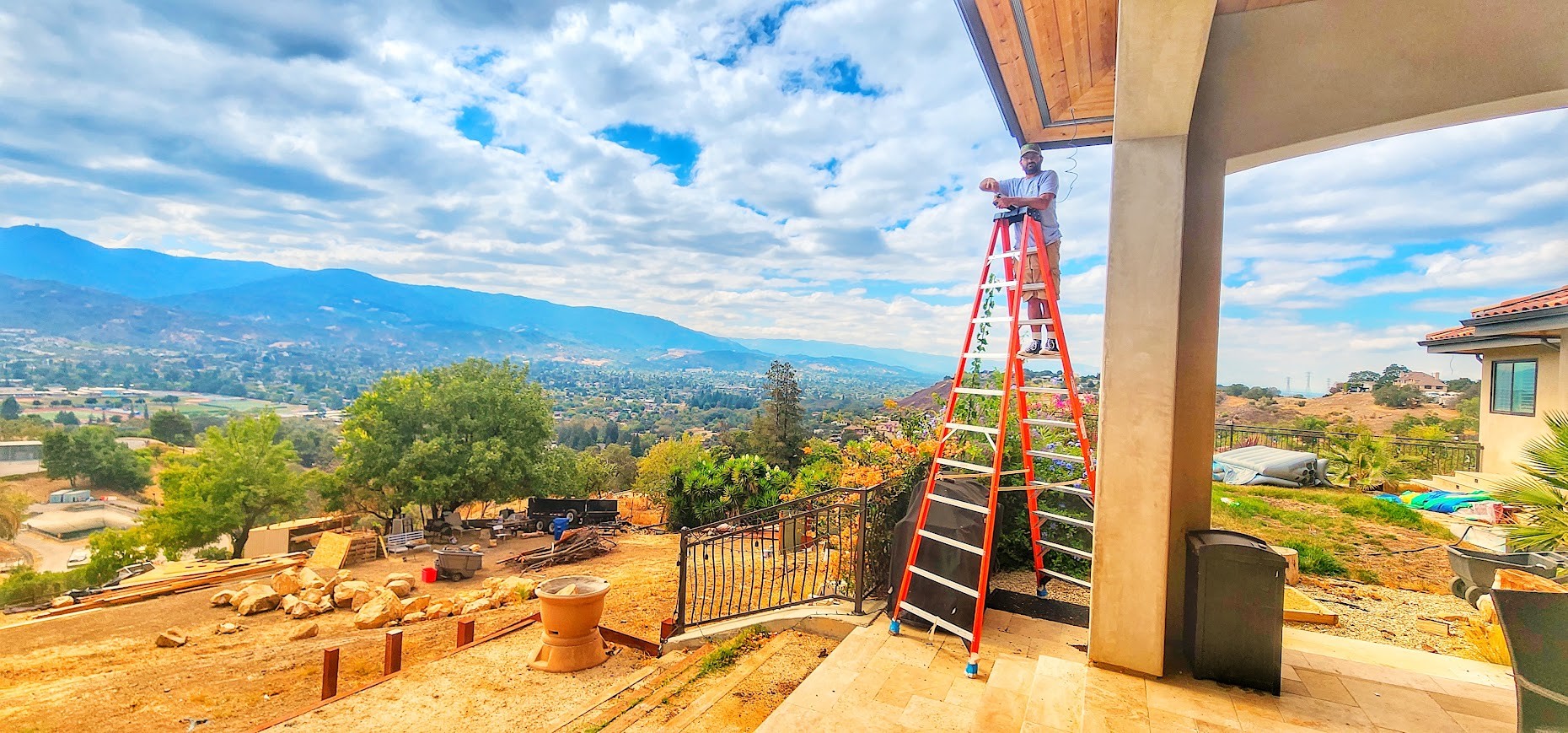 New-home pre-wire with mountain views