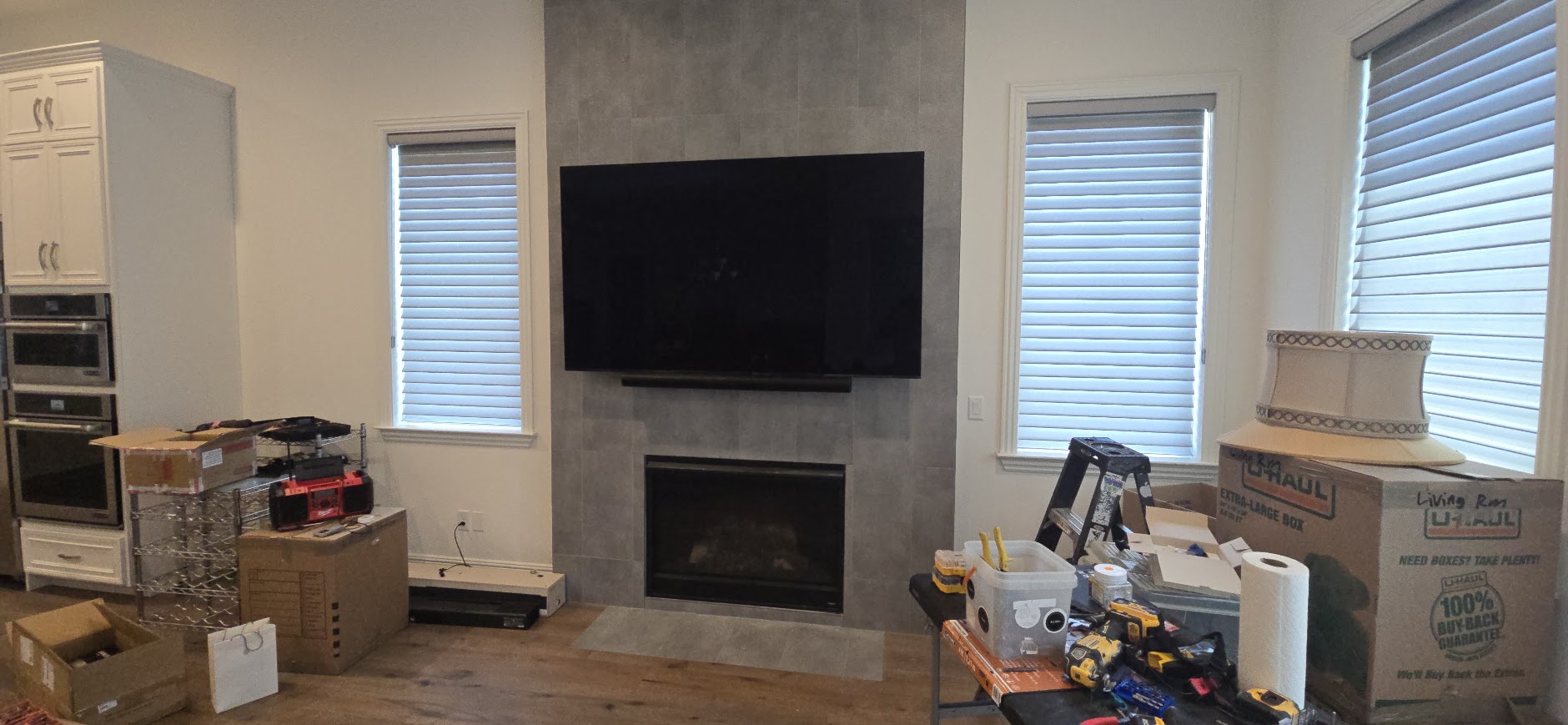 TV above the fireplace