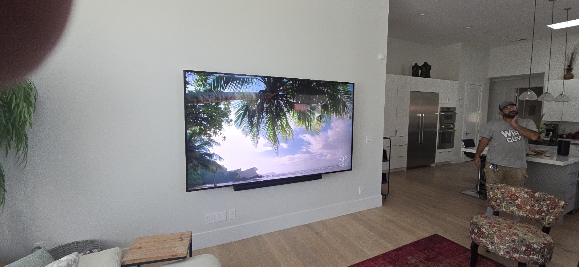 Open-plan living-room TV